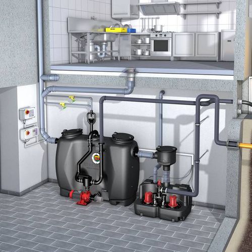 Untertisch-Fettabscheider - EASYCLEAN MIX & PUMP (M+S) - KESSEL - für Profiküchen / manuell