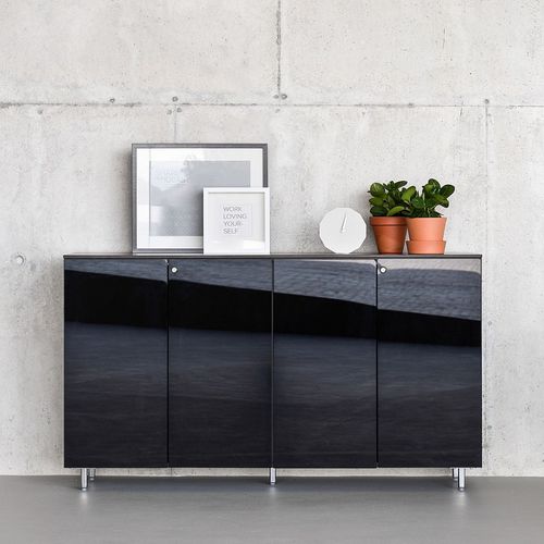 Niedriger Aktenschrank - LONGO - Actiu - Holz / mit Flügeltüren / Modul