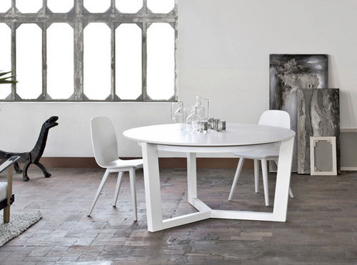 Moderner Tisch - ARCHIVOLTO - Le Monde Wood - Holz / rund / ausziehbar