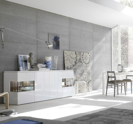 Modernes Sideboard - VANITY - Le Monde Wood - Holz / lackiertes Holz / Glas
