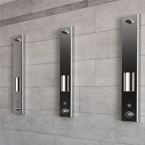 Thermostatische Duschsäule - CONGENIAL SERIES - HighTech Design Products AG - elektronisch / für Gewerbegebrauch / Edelstahl