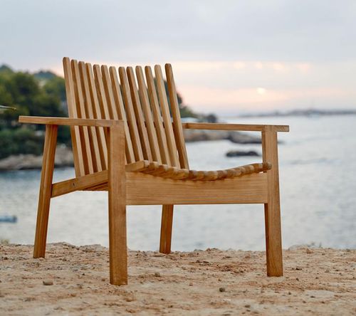 Moderner Sessel - AMAZE : 4402 - Cane-line A/S - Teakholz / Teakholz / für Garten