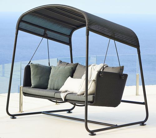 Garten-Hollywood-Schaukel / thermolackierter Stahl - CAVE : 8557 - Cane-line A/S - selbsttragend