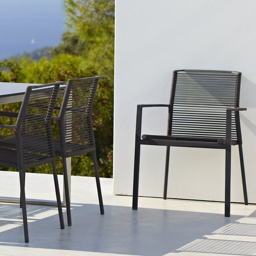 Moderner Esszimmerstuhl - EDGE - Cane-line A/S - für Garten / Kordel / Gestell aus Aluminium
