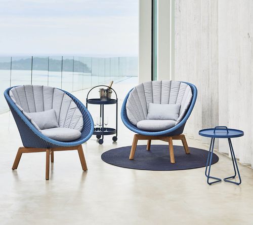 Moderner Sessel - PEACOCK : 5458 - Cane-line A/S - Kordel / Stoff / Holz