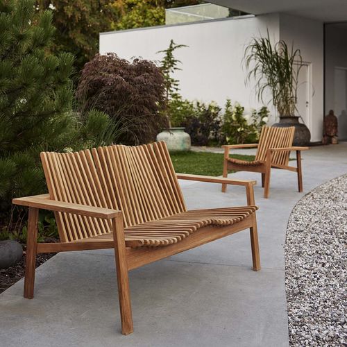 Modernes Sofa - AMAZE: 4502 - Cane-line A/S - für Garten / Teakholz / Zweisitzer