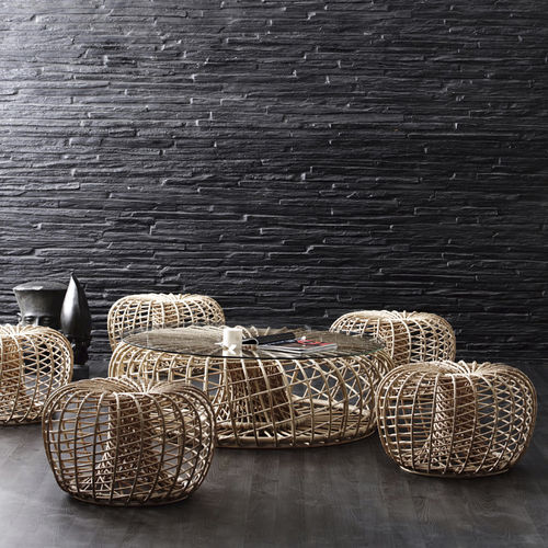 Moderner Couchtisch - NEST : 7321 - Cane-line A/S - Rattan / rund / für Privatgebrauch
