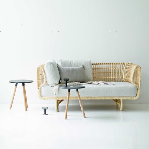 Modernes Sofa - NEST : 7522 - Cane-line A/S - Stoff / grau / Rattan