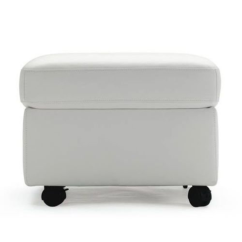 Moderner Fußschemel - MODERN L - Ekornes - Leder / für den Innenraum / auf Rollen