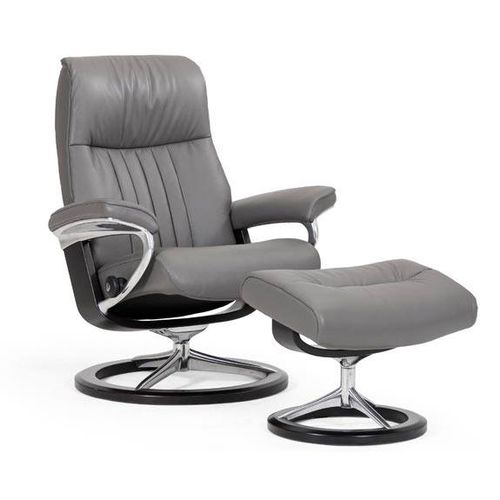 Moderner Sessel - CROWN SIGNATURE - Ekornes - Leder / Stoff / mit Fußstütze