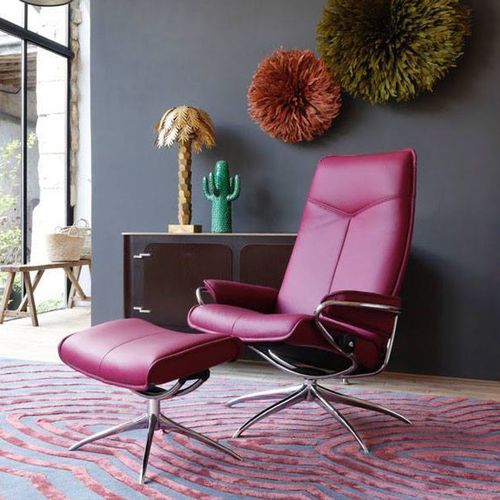 Moderner Sessel - CITY - Ekornes - Leder / Stoff / Stahl