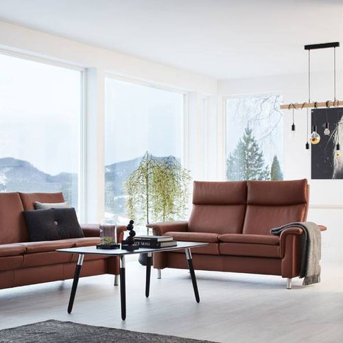 Modernes Sofa - AURORA - Ekornes - Stoff / Leder / mit Kopfstütze