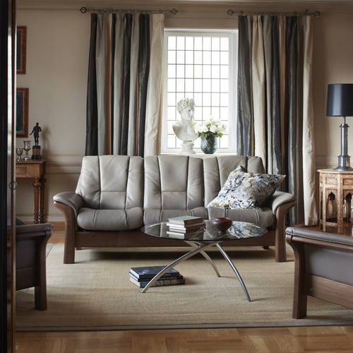 Klassisches Sofa - WINDSOR - Ekornes - Leder / weiß / grau