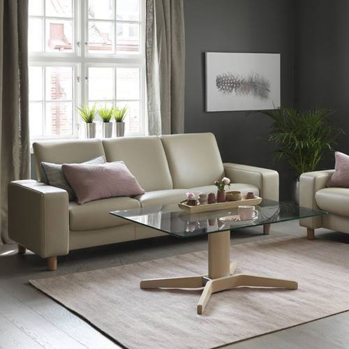 Modernes Sofa - PAUSE - Ekornes - Stoff / Leder / schrägstellbar