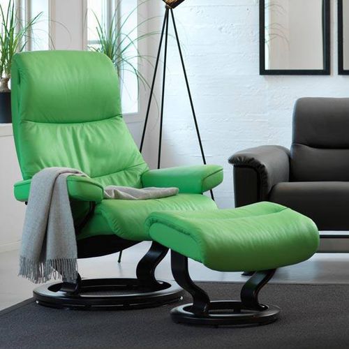 Moderner Sessel - VIEW CLASSIC - Ekornes - Leder / Stoff / Holz