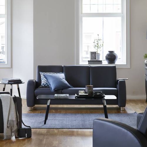 Modernes Sofa - ARION - Ekornes - Leder / beige / Zweisitzer