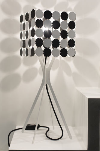 Tischlampe - BUBBLE CHECKERED SQUARE - LE LABO DESIGN - Stahl / Edelstahl / lackierter Stahl