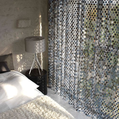 Faltenvorhang - METALEX - LE LABO DESIGN - mit geometrischen Motiven / Aluminium