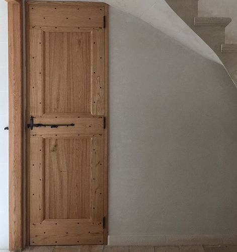 Tür für Innenbereich - DAUPHINOISE - ATELIER BERTOLI  Design Production - Eiche / Nussbaum / einflügelig