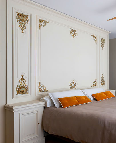 Kopfteil für Doppelbetten - Haussmannienne - ATELIER BERTOLI  Design Production - Stil / geschnitztes Holz / weiß