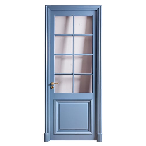 Tür für Innenbereich - HAUSSMANIENNE petits carreaux - ATELIER BERTOLI  Design Production - Eiche / Nussbaum / einflügelig