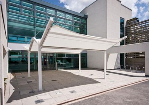 Metallrahmen-Flächentragwerk - BARREL : WINGSPAN - Fabric Architecture - Vordach / PVC-Folie / für Parkplätze