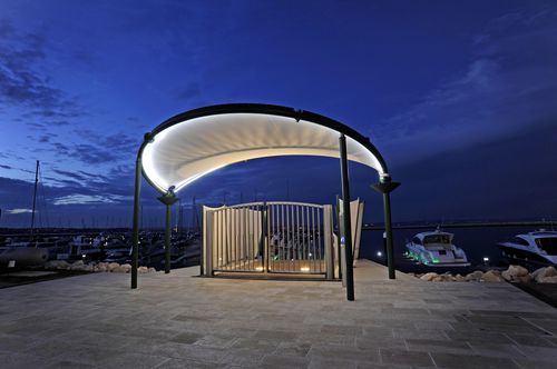 Metallrahmen-Flächentragwerk - BARREL : BANDSHELL - Fabric Architecture - für Markise / PVC-Folie