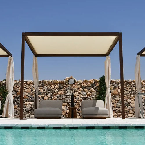 Selbsttragende Pergola - Beach Zero - SPRECH S.r.l. - Aluminium / mit Stoffüberdachung / maßgefertigt