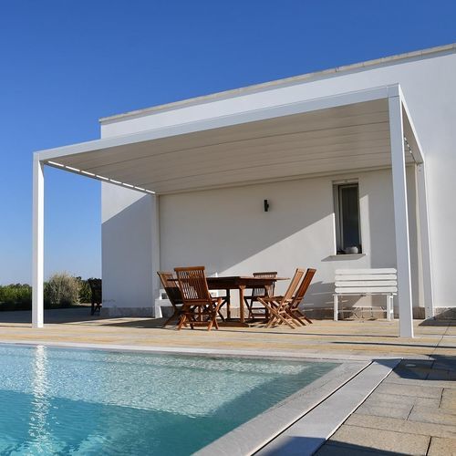 Selbsttragende Pergola - Beach K - SPRECH S.r.l. - Aluminium / PVC Faltdach / maßgefertigt