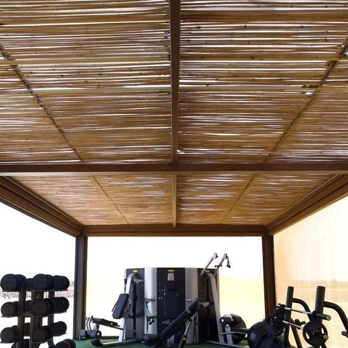 Bambus-Pergola - QBox  - SPRECH S.r.l. - selbsttragend / Aluminium / Polycarbonat