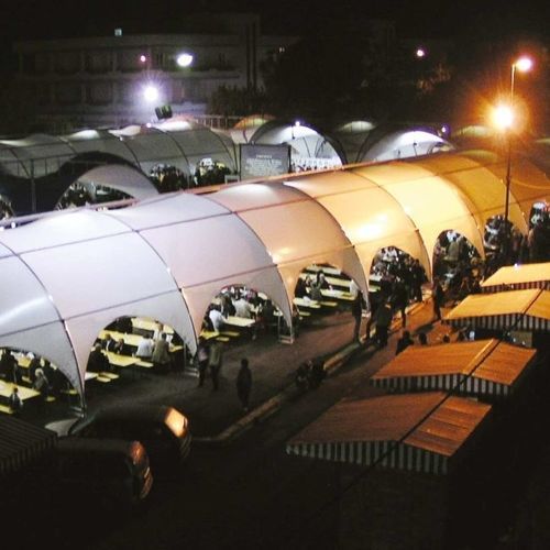 Metallrahmen-Flächentragwerk - Arcotunnel - SPRECH S.r.l. - mit Bogen / für Abdeckung / mit Polyestermembran