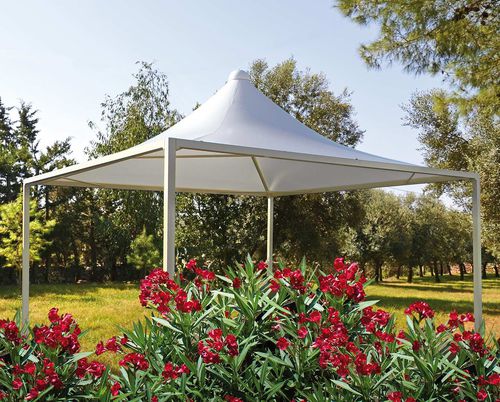 Pavillon / galvanisiertem Stahl - Airone Minimax - SPRECH S.r.l. - flammenhemmender Stoff / Stoffdach / mit PVC-Dach
