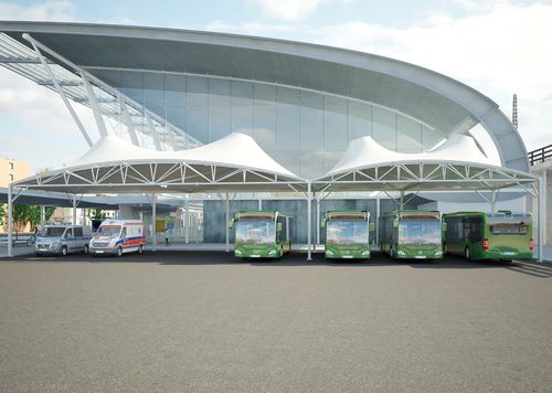 Pavillon / galvanisiertem Stahl - Airone Mega - SPRECH S.r.l. - flammenhemmender Stoff / Stoffdach / mit PVC-Dach