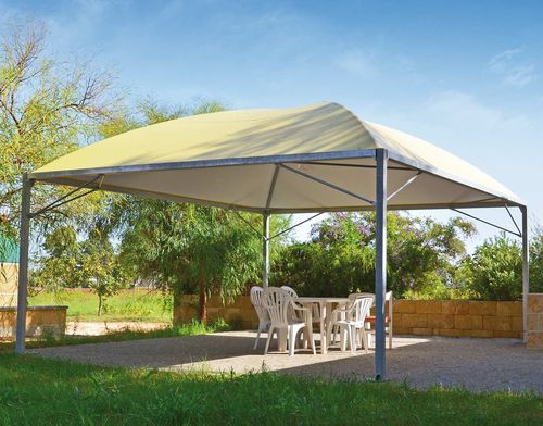 Pavillon / galvanisiertem Stahl - Cicogna Minimax - SPRECH S.r.l. - flammenhemmender Stoff / Stoffdach / mit PVC-Dach