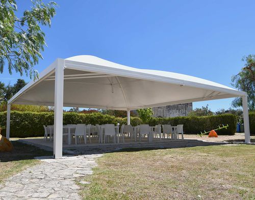 Pavillon / galvanisiertem Stahl - Cicogna Max - SPRECH S.r.l. - flammenhemmender Stoff / Stoffdach / mit PVC-Dach