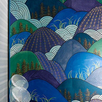 Klassische Tapete - RYUKYU HILLS - DE GOURNAY - Seide / Naturmotiv / Stoffoptik