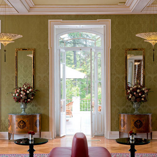 Klassische Tapete - OLIVE PINEAPPLE  - DE GOURNAY - Damast-Motiv / Stoffoptik / handgefertigt