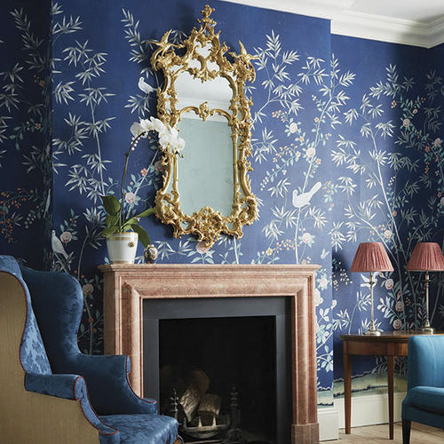 Klassische Tapete - PORTMAN - DE GOURNAY - Seide / Tiermuster / chinesisches Motiv