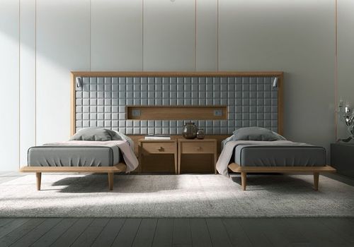 Doppelbett - PRESTIGE - Corazzin Group - Contract & hotel - modern / Kopfteil / Nachttischen
