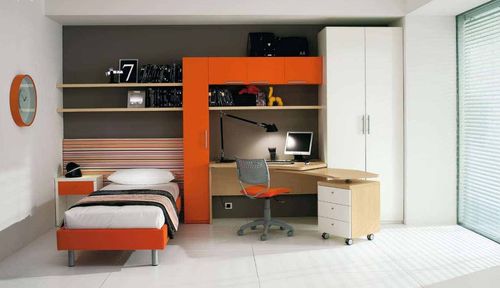 Moderner Schreibtisch - 165 C - Marka Industria Mobili - Holz / mit Regal / mit Gestell aus Paneelen
