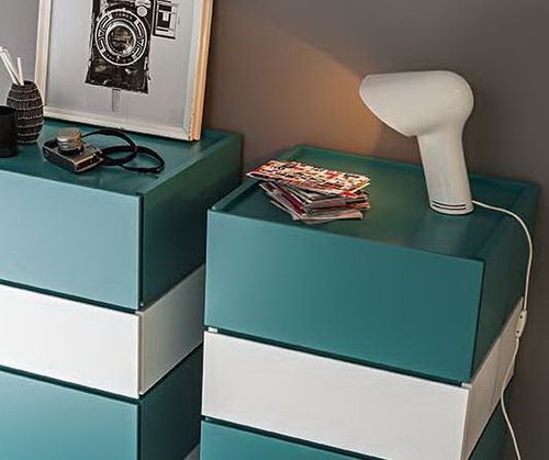Moderner Chiffonnier - MAVERIK - Morassutti Arredamenti - lackiertes Holz / weiß / grün