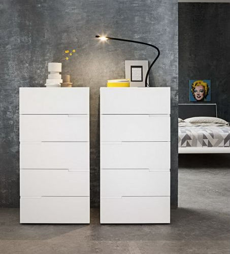 Moderner Chiffonnier - FRED - Morassutti Arredamenti - lackiertes Holz / Eiche / weiß