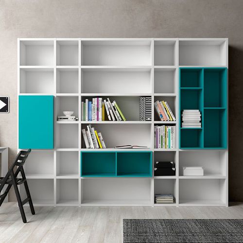 Modernes Bücherregal - LOGIC BOOK-01 - Morassutti Arredamenti - lackiertes Holz / weiß