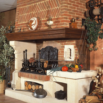 Holzkamin - ARDÉCHOISE - CHEMINEES ET CUISINES JEAN MAGNAN - Gas / Einbau / für Wandmontage