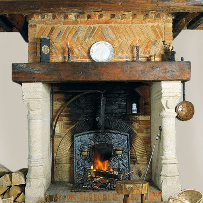 Holzkamin - LA CAUCHOISE - CHEMINEES ET CUISINES JEAN MAGNAN - Gas / Einbau / für Wandmontage