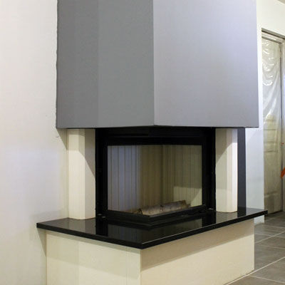 Holzkamin - CHAMBÉRY  - CHEMINEES ET CUISINES JEAN MAGNAN - Gas / Einbau / für Wandmontage