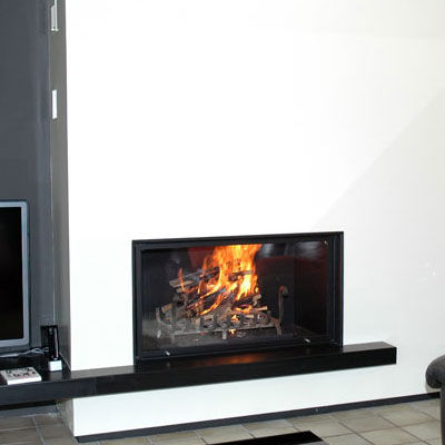 Holzkamin - LA CLUSAZ - CHEMINEES ET CUISINES JEAN MAGNAN - Gas / Einbau / für Wandmontage