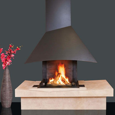 Holzkamin - MIRAGE  - CHEMINEES ET CUISINES JEAN MAGNAN - Gas / freistehend / für Wandmontage