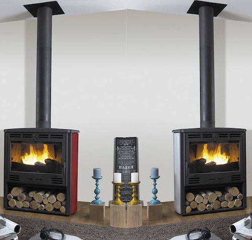 Holz-Kaminofen - GODIN - CHEMINEES ET CUISINES JEAN MAGNAN - freistehend / modern / Metall