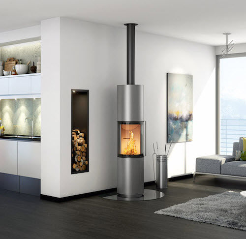 Holz-Kaminofen - SPARTHERM - PASSO - CHEMINEES ET CUISINES JEAN MAGNAN - freistehend / modern / Metall